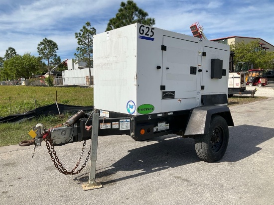 2018 DOOSAN PORTABLE POWER GENERATOR MODEL G25WDO-T4F, TRAILER MOUNTED, DIESEL , BILL OF SALE ONLY
