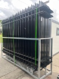 20 PIECES OF GALVANIZED STEEL FENCE PANELS & POSTS WITH CONNECTORS. MODEL FEN20, 10' X 7' PANELS
