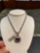 4.34CT AMETHYST/ .52CT DIAMOND PENDANT W / LARGE ROLO CHAIN 14KT GOLD