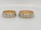 18K GOLD TWO TONE DIAMOND ?SPINNER? BAND RINGS. QTY (2). 14.0 GRAMS, .26CT DIAMONDS.