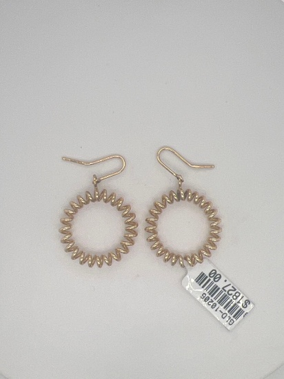 FANCY ITALIAN 14K YELLOW GOLD SPRING WIRE DANGLE EARRINGS 6.0 GRAMS