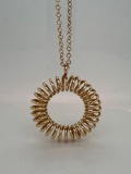 FANCY ITALIAN 14K YELLOW GOLD SPRING WIRE NECKLACE 10.5 GRAMS