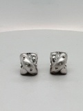 ESTATE 14K WHITE GOLD HUGGIE EARRINGS. APPROXIMATELY .05CT DIAMONDS. 4.5 GRAMS
