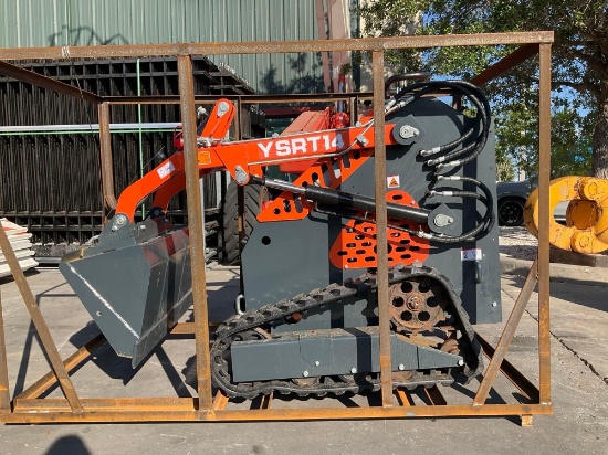UNUSED 2024 AGT MINI SKID STEER LOADER MODEL YSRT14, GAS POWERED, RUBBER TRACKS, BUCKET APPROX 38...