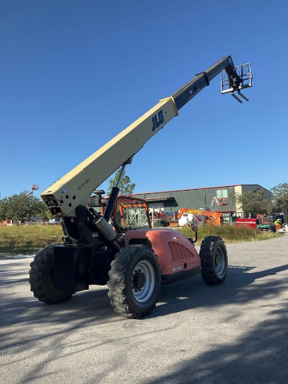 JLG TELEHANDLER MODEL G6-42A, JOHN DEERE DIESEL, GRADALL 9140-5073 ATTACHED WITH CAPACITY OF 12,0...