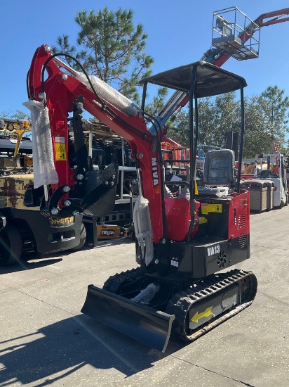 UNUSED 2024 MIVA CRAWLER EXCAVATOR MODEL VA13, GAS POWERED,RUBBER TRACKS, BUCKET WITH TEETH & THUMB