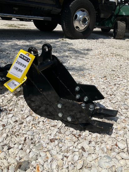 ( 1 ) UNUSED... BUCKET WITH TEETH... ATTACHMENT FOR MINI EXCAVATOR