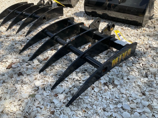 ( 1 ) UNUSED RAKE... ATTACHMENT FOR MINI EXCAVATOR