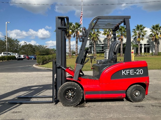 2024 AGT FORKLIFT MODEL KFE-20; ELECTRIC POWERED; APPROX LOAD CAPACITY 4400LBS, TILT, RUNS & OPER...
