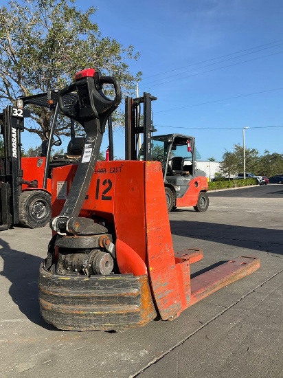 TOYOTA PALLET JACK MODEL 7HBW23, ELECTRIC, 24V, MAX CAPACITY 4500LBS, CONDITION UNKNOWN