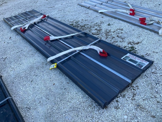 ( 1 ) STACK OF UNUSED METAL ROOF PANELS, APPROX 12FT L x 3FT W , APPROX 70 PANELS IN STACK