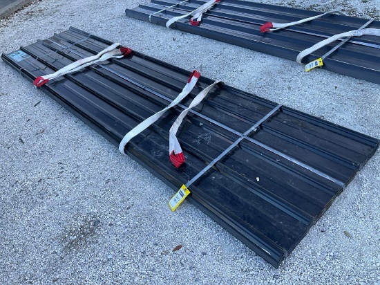 ( 1 ) STACK OF UNUSED METAL ROOF PANELS, APPROX 12FT L x 3FT W , APPROX 70 PANELS IN STACK