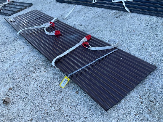 ( 1 ) STACK OF UNUSED METAL ROOF WALL PANELS , APPROX 35in X 12FT , APPROX 30 PANELS IN STACK