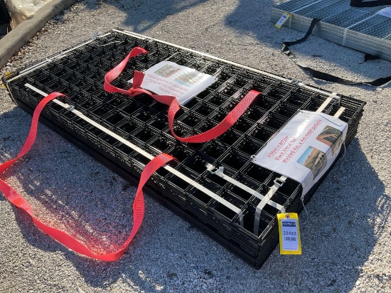 UNUSED METAL RAIL , APPROX 36in T x 72in W, APPROX QTY 40, WELDED 4in X 4in MESH PATTERN