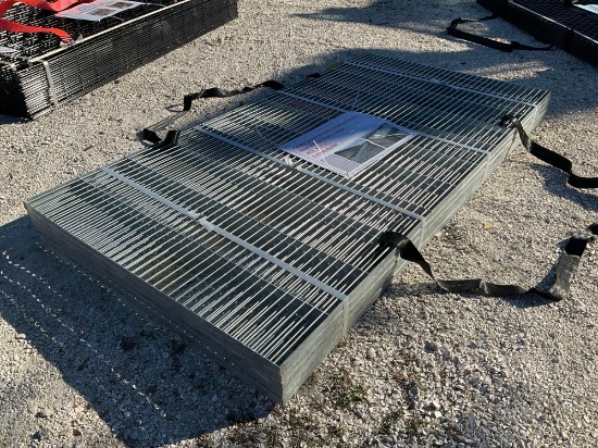 UNUSED HOT-DIP GALVANIZED ANIMAL BREEDING FLOOR GRID METAL GRATE FOR WASTE DRAINAGE, APPROX 36in ...