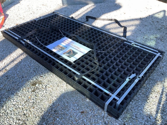 UNUSED METAL RAIL , APPROX 36in T x 72in W, APPROX QTY 20, WELDED 2in X 2in MESH PATTERN