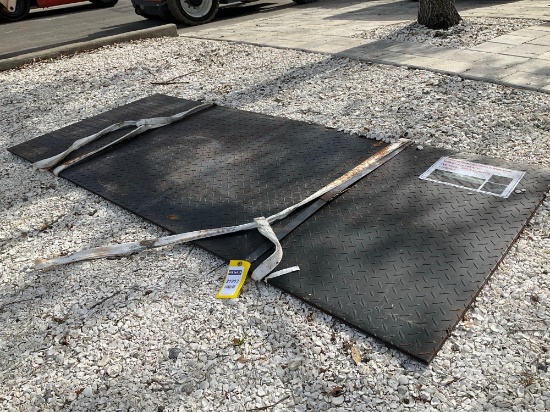 UNUSED STEEL DIAMOND PLATE SHEET , APPROX 39in X 94.5in , APPROX 2PCS IN SET