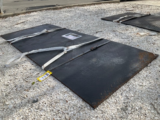 UNUSED STEEL DIAMOND PLATE SHEET , APPROX 39in X 94.5in , APPROX 5PCS IN SET