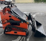 2023 AGROTK MINI SKID STEER LOADER MODEL AGT-YF2-380, GAS POWERED, ELECTRIC START, RUBBER TRACKS,