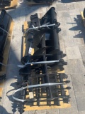 NEW/UNUSED EXCAVATOR ATTACHMENT PACKAGE, QTY 8) PIECES INCLUDE RAKE, RIPPER, GRABER, ASSORTED BUC...
