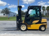 YALE FORKLIFT MODEL GDP060VXEYSF123, DIESEL, ENCLOSED CAB, APPROX MAX CAPACITY 4550LBS, 21401