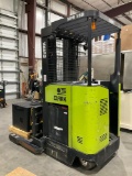 CLARK REACH FORKLIFT MODEL NPR-15D, ELECTRIC, APPROX MAX CAPACITY 3000LBS, MAX HEIGHT 198in, EXTEND