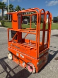2015 SNORKEL MAN LIFT MODEL TM12 ANSI, ELECTRIC, APPROX MAX PLATFORM HEIGHT 12FT