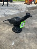 ALUMINUM BIRD STATUE, APPROX 1FT TALL...