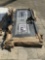 UNUSED STEEL SECURITY DOOR WITH FRAME AND HARDWARE, APPROX 6.89FT H x 3.38FT W