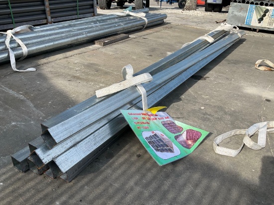 ( 1 )...UNUSED GALVANIZED STEEL SQUARE TUBE, APPROX 10FT L, APPROX 10 PCS BUNDLE