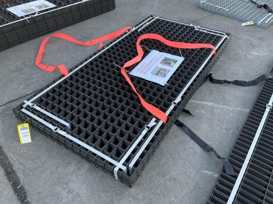 UNUSED METAL RAIL , APPROX 36in T x 72in W, APPROX QTY 20, WELDED 2in X 2in MESH PATTERN