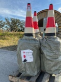 ( 1 ) STACK OF SAFETY TRAFFIC CONES, APPROX 15in X 27in, APPROX 20 CONES TOTAL