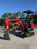 UNUSED 2024 MIVA CRAWLER EXCAVATOR MODEL VA13, GAS POWERED,RUBBER TRACKS, BUCKET WITH TEETH & THUMB