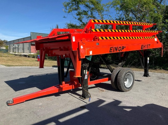 UNUSED 2024 ERIE INDUSTRIES GROUP INC 3 SIDED TELESCOPIC MOBILE LOADING RAMP MODEL EH15, OPENED.....