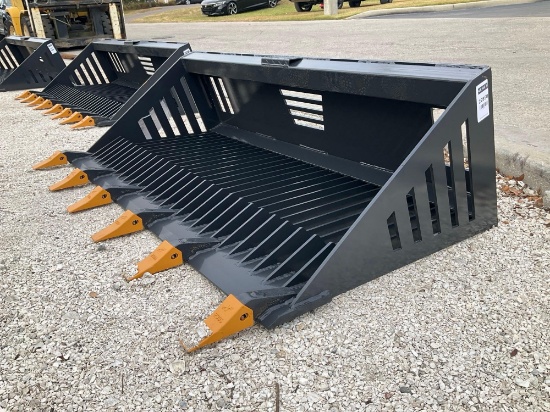 UNUSED 2023 LANDHONOR 66in ROCK BUCKET ATTACHMENT MODEL RB-14-66W FOR UNIVERSAL...SKID STEER...