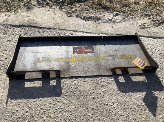 UNUSED LANDHONOR...UNIVERSAL ADAPTER PLATE ATTACHMENT SKID STEER