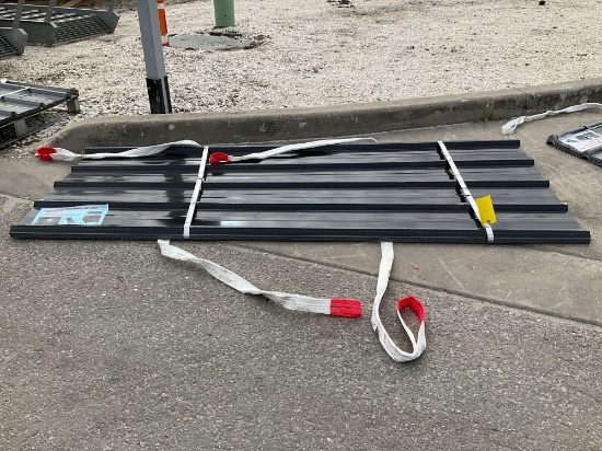 ( 1 ) STACK OF UNUSED METAL ROOF PANELS, APPROX 8FT L x 3FT W , APPROX QTY 30 PANELS
