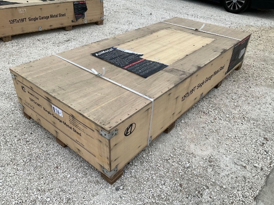 UNUSED ALLMETAL 12FT X 20FT SINGLE GARAGE METAL SHED MODEL K1220