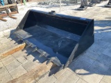 UNUSED BUCKET WITH TEETH ATTACHMENT FOR UNIVERSAL SKID STEER, APPROX 78in