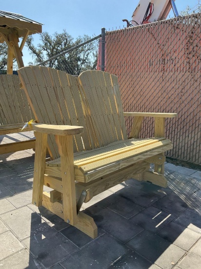 UNUSED ADIRONDACKGLIDERBENCH, APPROX 56in Wx 26in L x 44in T