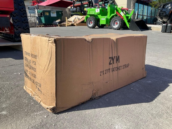 UNUSED ZYM 2in X 27FT RATCHET STRAPS, APPROX 10PCS IN BOX