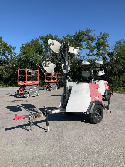 GENERAC MAGNUM MOBILE GENERATOR WITH LIGHT TOWER MODEL MLT6S, DIESEL, KUBOTA ENGINE, TRAILER MOUN...