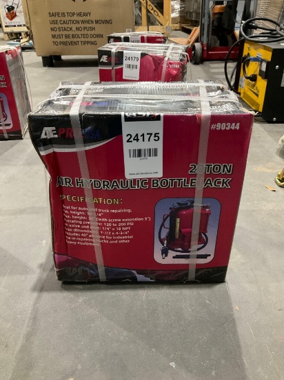 UNUSED ATE PRO USA 20 TON AIR HYDRAULIC BOTTLE JACK, APPROX 44,000LBS MAX CAPACITY