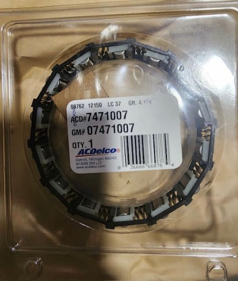 DELCO AUTOMATIC TRANSMISSION 1-2 CLUTCH ROLLER BEARING, AC DELCO PART #7471007, GM PART #07471007,