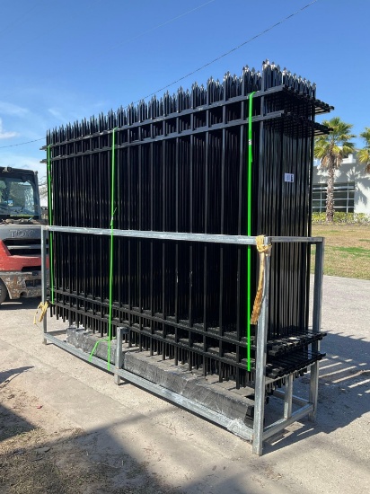 UNUSED GALVANIZED STEEL FENCE, APPROX 10FT L x 7FT H , APPROX 20PCS FENCE PANELS & APPROX 21PCS P...