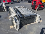 100' OF STEEL FENCING, 14 PANELS, EACH PANEL 5' X 7', 14 STEEL POSTS, HARDWEAR