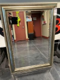DECORATIVE HANGING MIRROR, 43 INCHES TALL AND 31 INCHES LONG