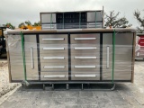UNUSED CHERYINDUSTRIAL WORK BENCH/ TOOL CHEST APPROX 7FT, 10DRAWERS, STEEL DRAWER BOX, STAINLESS S