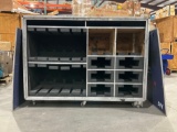 WEATHER PROOF ROLLING FIBERGLASS/COMPOSITE STORAGE BOX WITH REMOVABLE DOORS, APPROX 70in W X 25in L