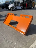 UNUSED MOUNT PLATE W/ 2in REMOVEABLE TRAILER HITCH RECEIVER FOR SKID STEER, APPROX 45in W